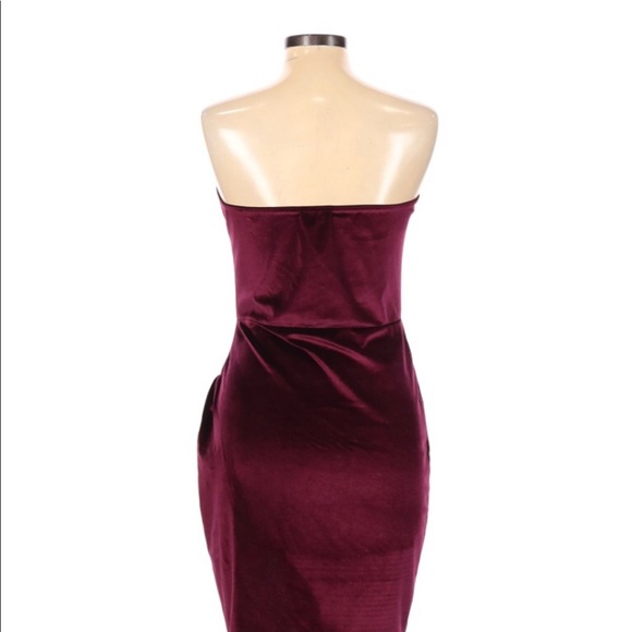 PrettyLittleThing size 10 velvet strapless dress - Picture 4 of 7